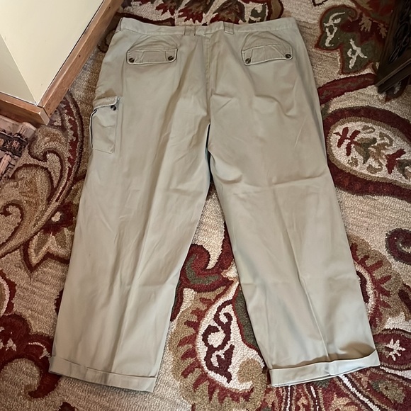 Vtg ORVIS Size 46 Cotton Khaki Low-Pleat Buttoned Side-Pockets Casual Career - Picture 4 of 16